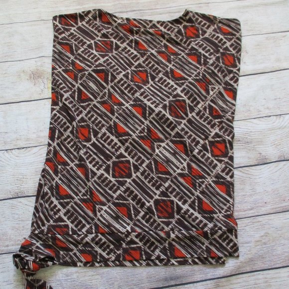 *2/$30* Chico's Brown Orange Print Blouse - Picture 5 of 6
